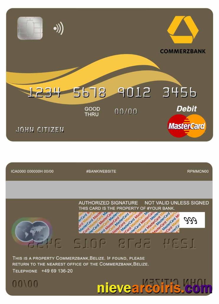 Belize Commerzbank mastercard